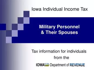 Iowa Individual Income Tax