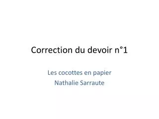correction du devoir n 1