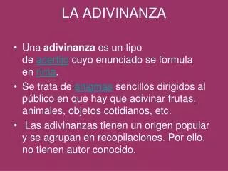 la adivinanza