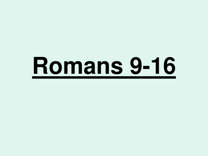 romans 9 16