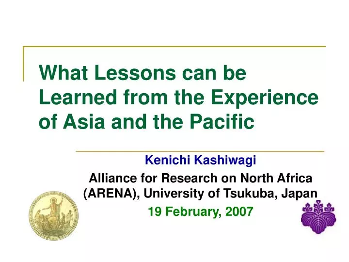 what lessons can be learned from the experience of asia and the pacific