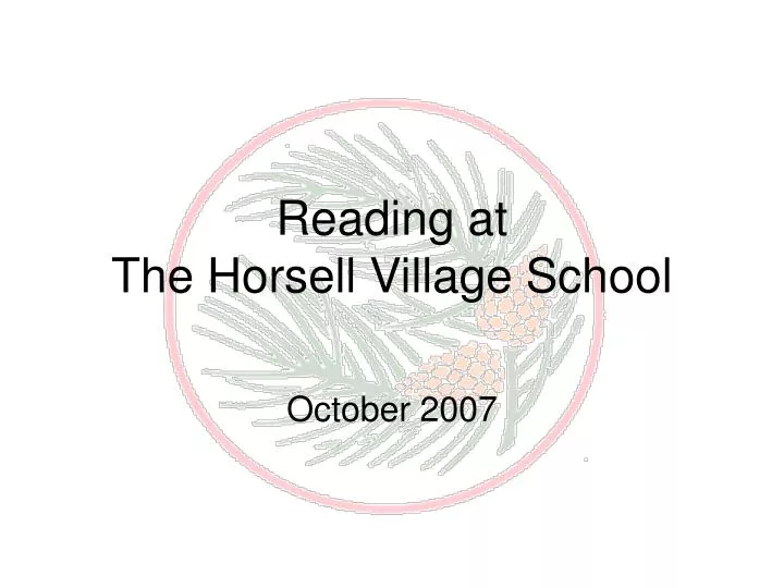 reading at the horsell village school