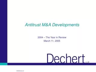 Antitrust M&amp;A Developments