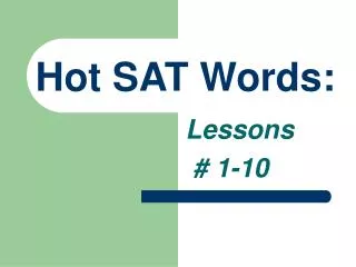 Hot SAT Words: