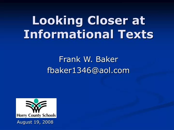 looking closer at informational texts