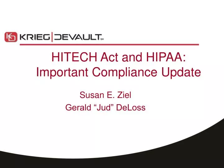 hitech act and hipaa important compliance update