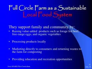 Full Circle Farm as a Sustainable Local Food System