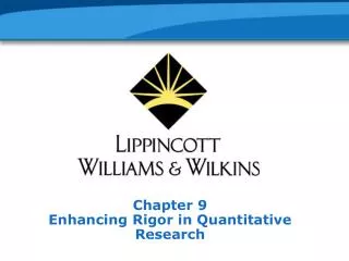 Chapter 9 Enhancing Rigor in Quantitative Research
