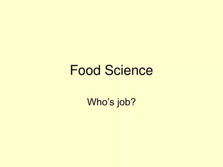 food science