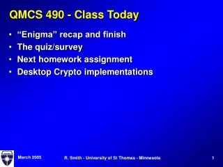 QMCS 490 - Class Today