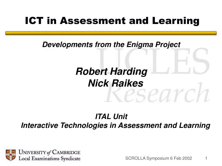 ict in assessment and learning