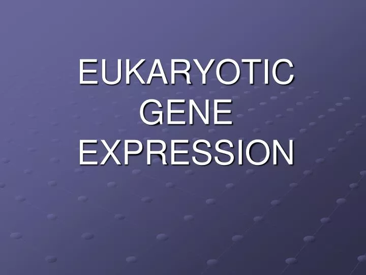 eukaryotic gene expression