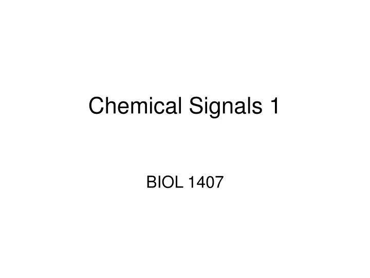 chemical signals 1