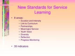 New Standards for Service Learning