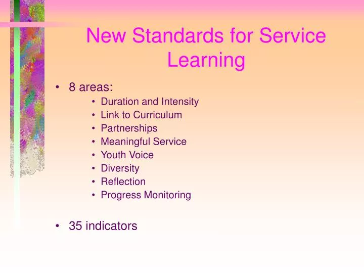 new standards for service learning