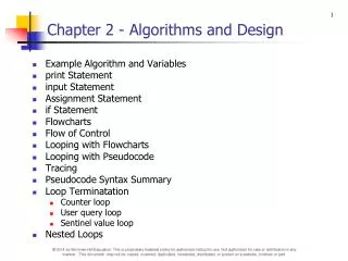 Chapter 2 - Algorithms and Design