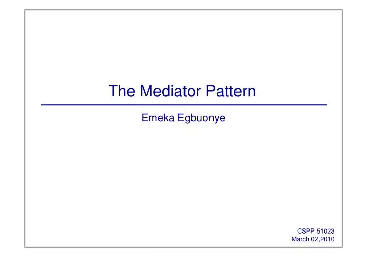 the mediator pattern