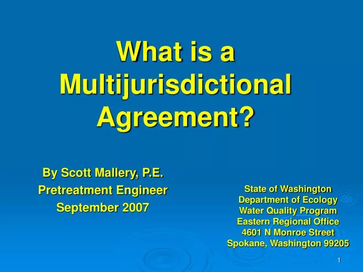 what is a multijurisdictional agreement