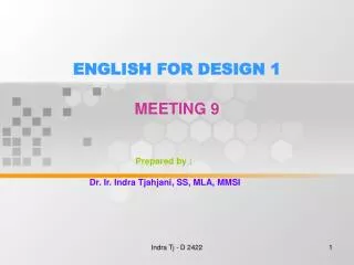 ENGLISH FOR DESIGN 1