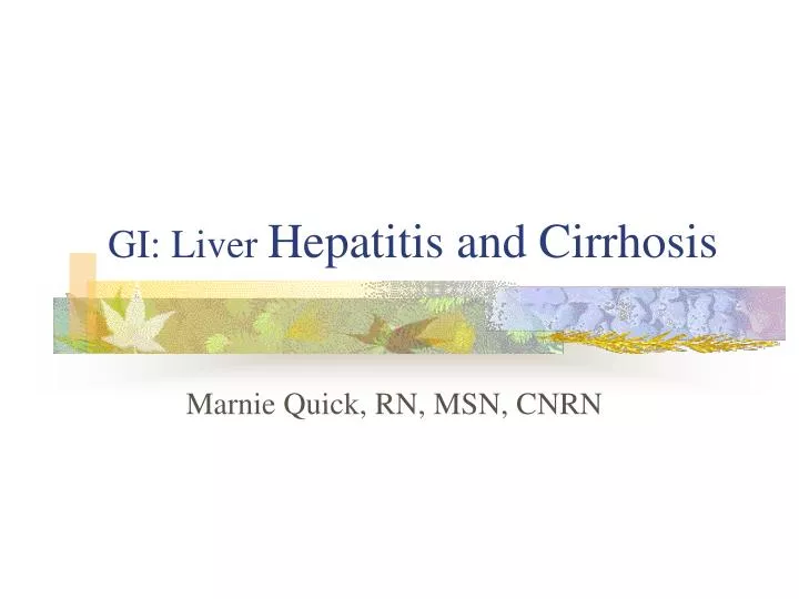 gi liver hepatitis and cirrhosis