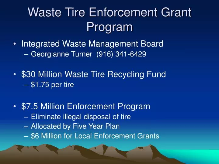 waste tire enforcement grant program