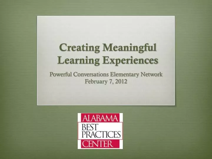 creating meaningful learning experiences