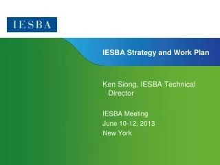 IESBA Strategy and Work Plan