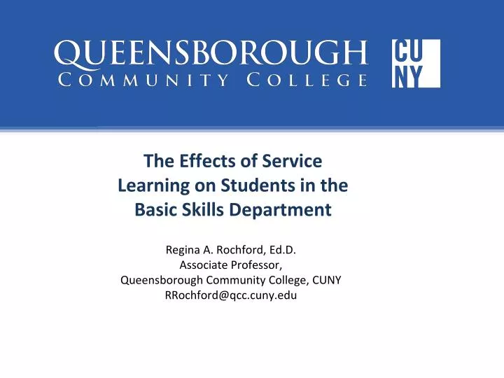 the effects of service learning on students in the basic skills department