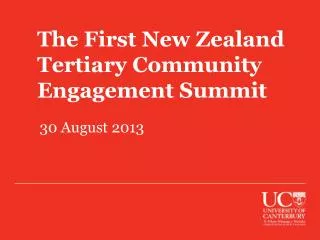 The First New Zealand Tertiary Community Engagement Summit