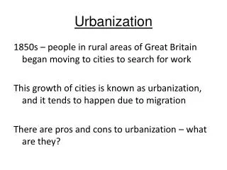 Urbanization