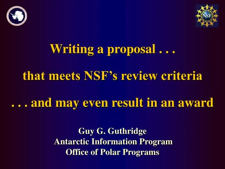 writing a proposal that meets nsf s review criteria and may even result in an award