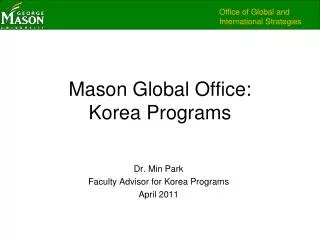 Mason Global Office: Korea Programs