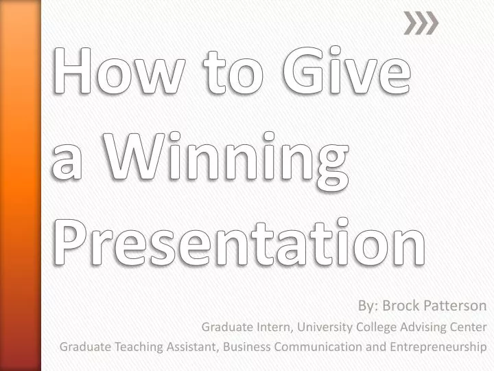 how to give a winning presentation