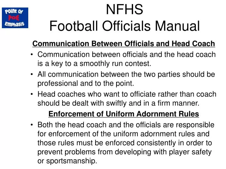 nfhs football officials manual