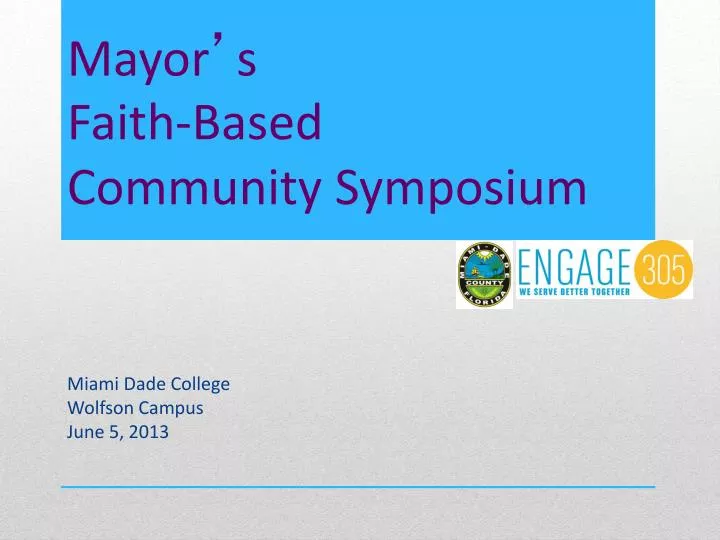 mayor s faith based community symposium