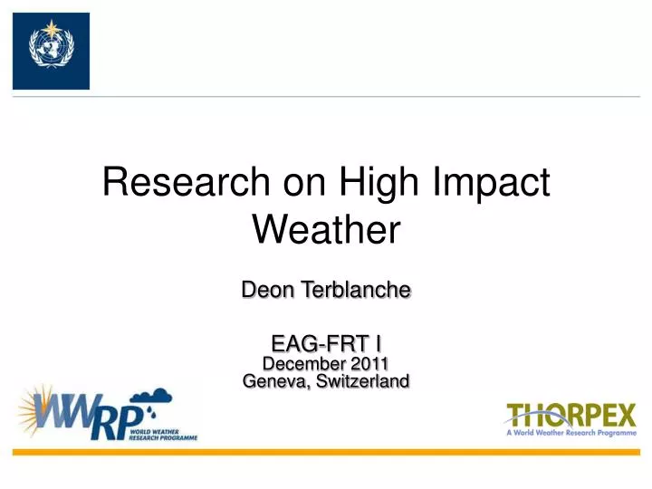 research on high impact weather