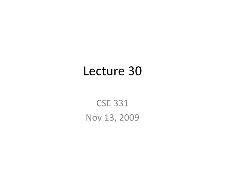 lecture 30