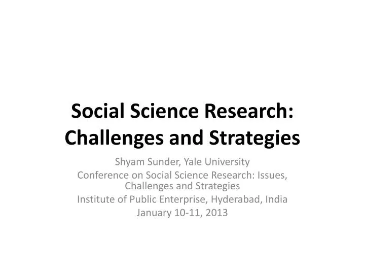 social science research challenges and strategies
