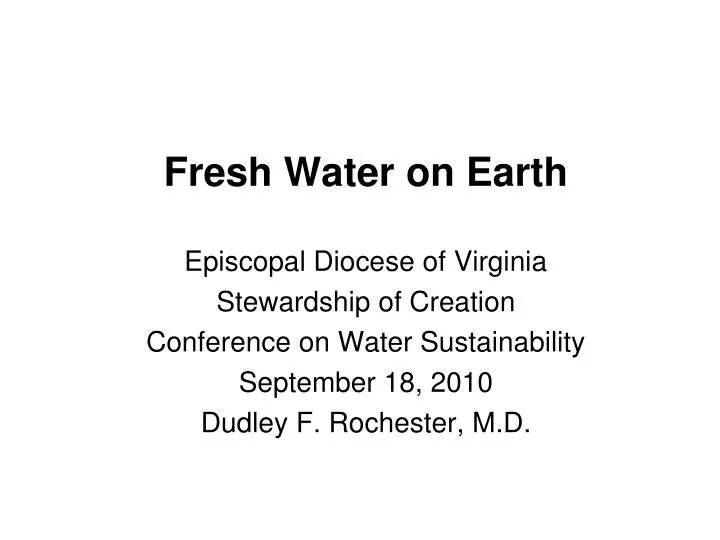 fresh water on earth