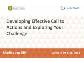 Developing Effective Call to Actions and Exploring Your Challenge