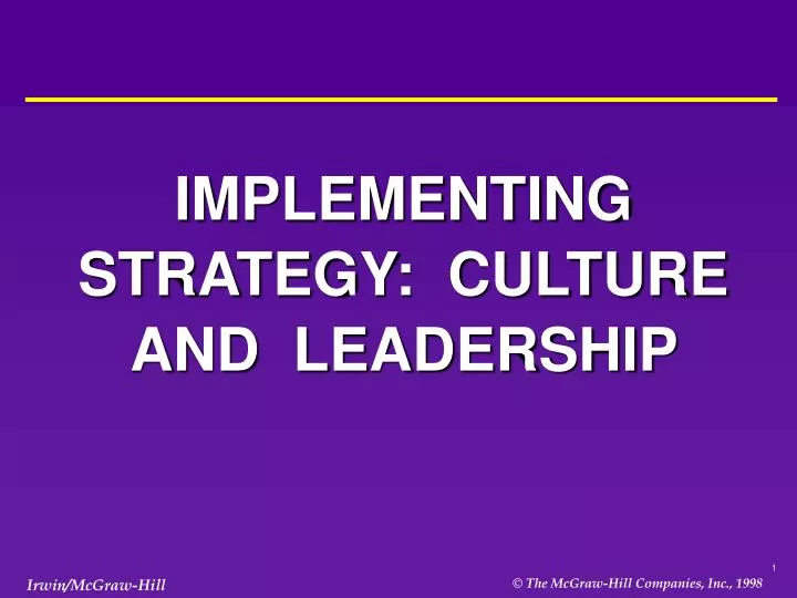 implementing strategy culture and leadership