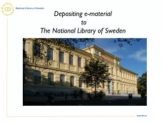 Depositing e-material to The National Library of Sweden