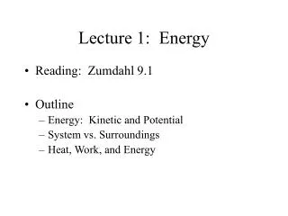 Lecture 1: Energy