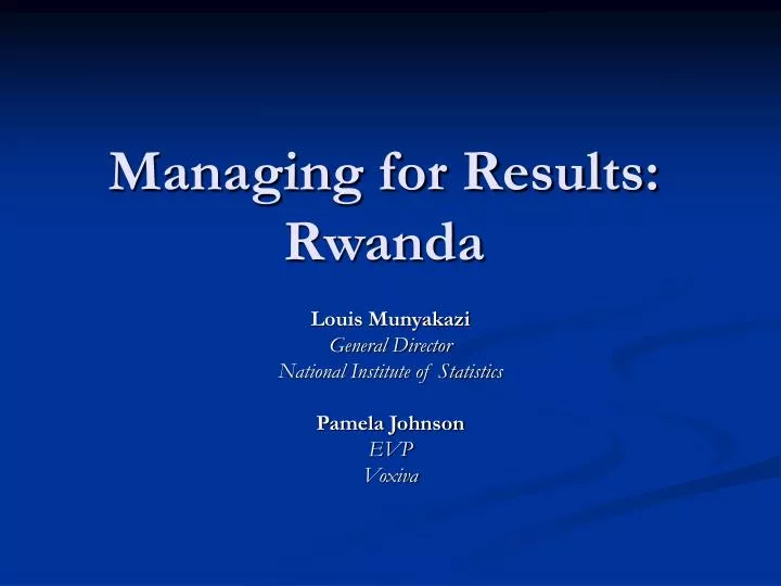 managing for results rwanda