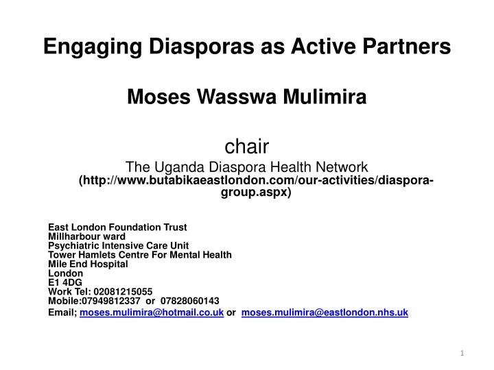 engaging diasporas as active partners