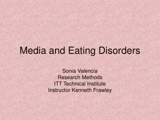 Media and Eating Disorders
