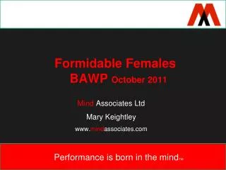 Formidable Females BAWP October 2011