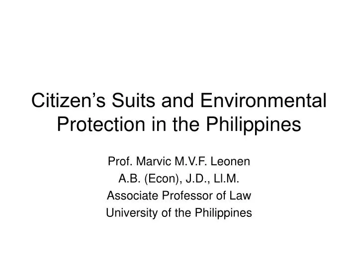 citizen s suits and environmental protection in the philippines