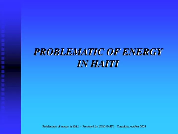 problematic of energy in haiti