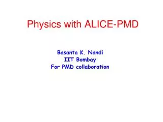 Physics with ALICE-PMD